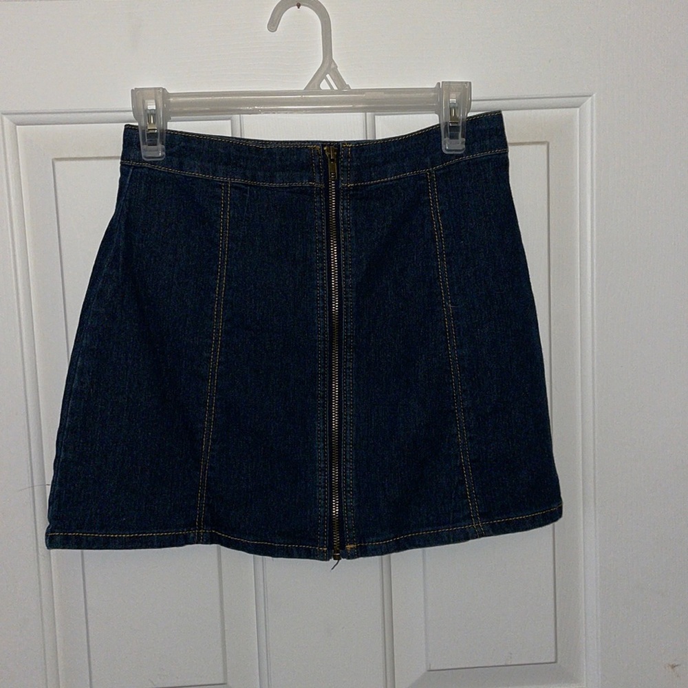 Zip Up Denim Skirt
